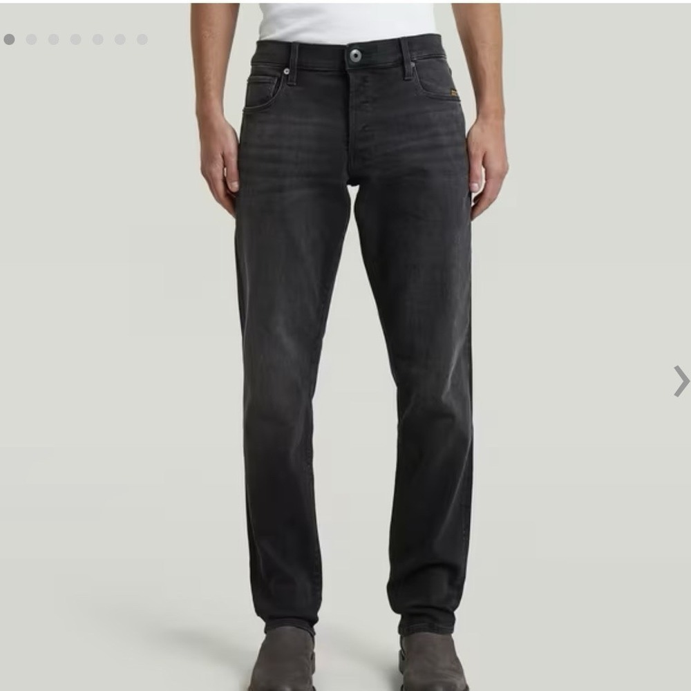 G-Star Raw 3301 Straight Tapered Mens Jeans 34X30 Black Premium Denim